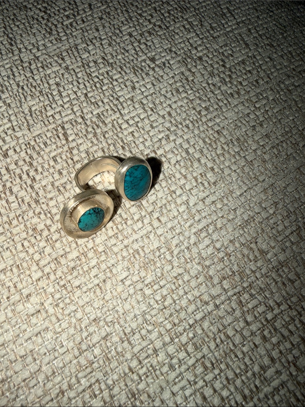 Jan Maddox Double-Finger Ring 925 Silver & Turquoise American Studio Jewelry